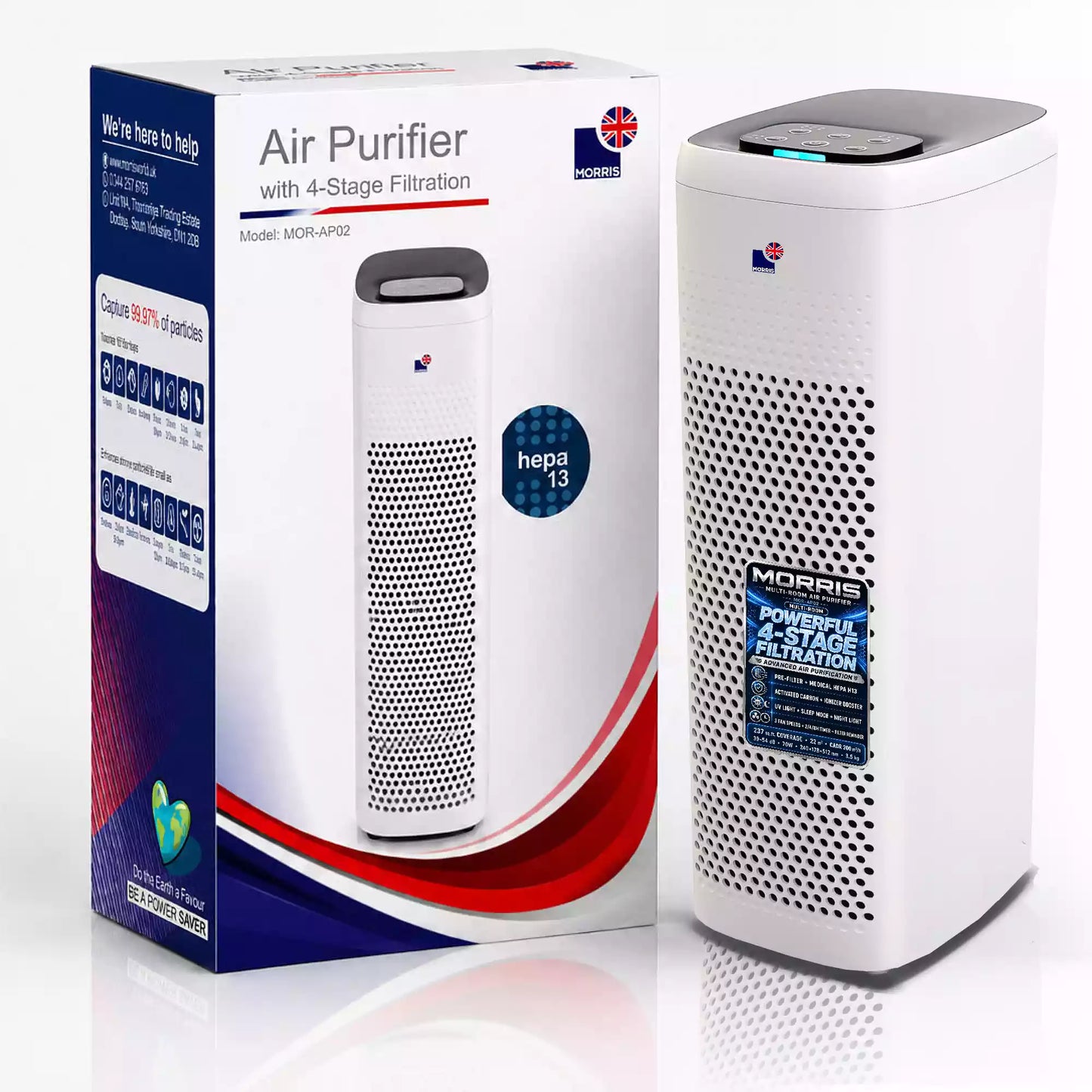 Morris hepa filter air purifier 4 stages air purifier