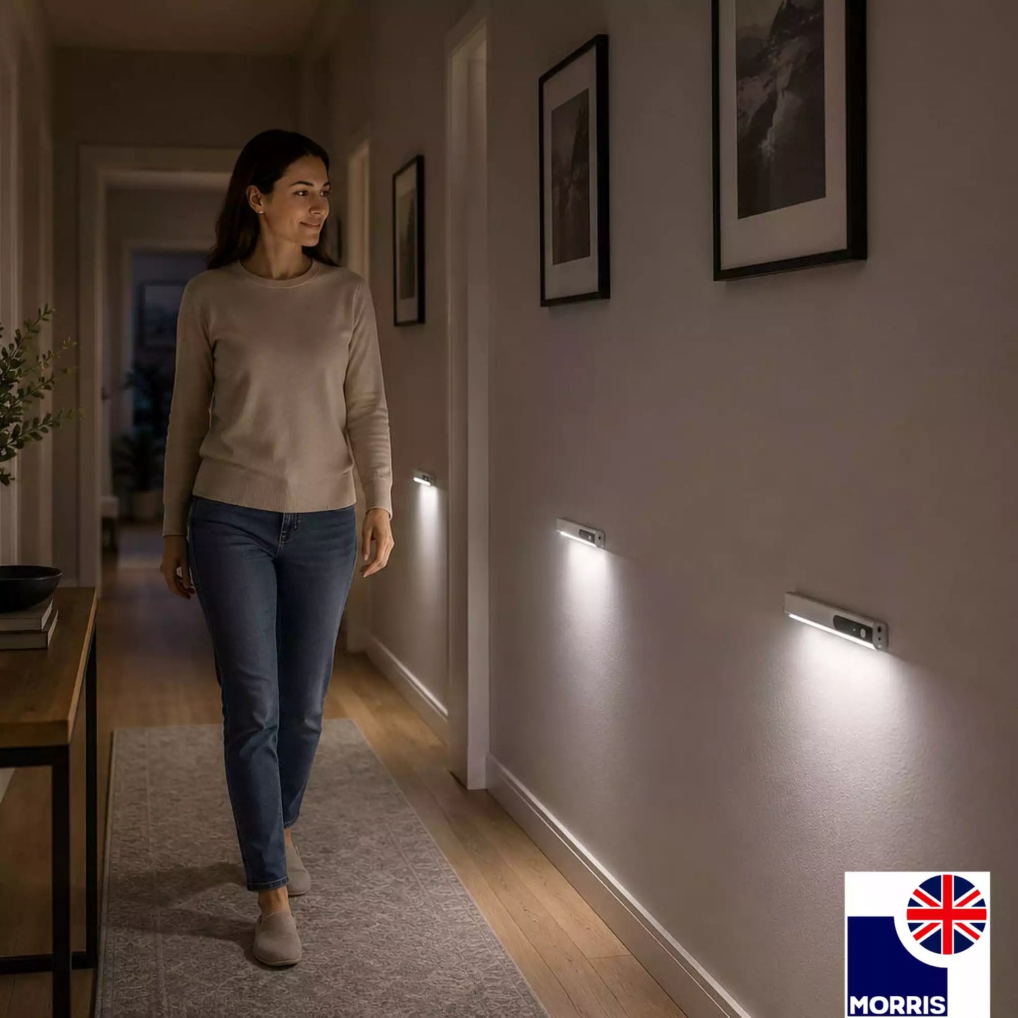 Morris LED Rechargeable Light (Under Cabinet) with PIR Sensor - 1500mAh USB-C 120lm 6500K Dimmable Ultra Slim 7mm