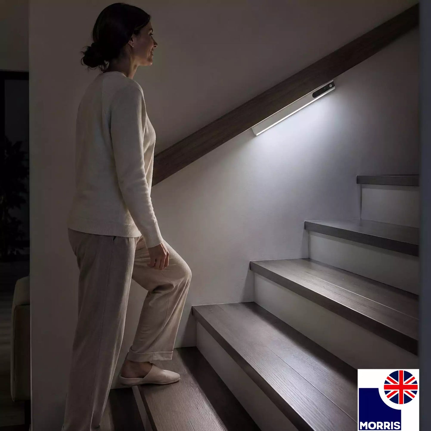 Morris LED Rechargeable Light (Under Cabinet) with PIR Sensor - 1500mAh USB-C 120lm 6500K Dimmable Ultra Slim 7mm