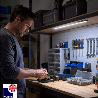 Morris LED Rechargeable Light (Under Cabinet) with PIR Sensor - 1500mAh USB-C 120lm 6500K Dimmable Ultra Slim 7mm