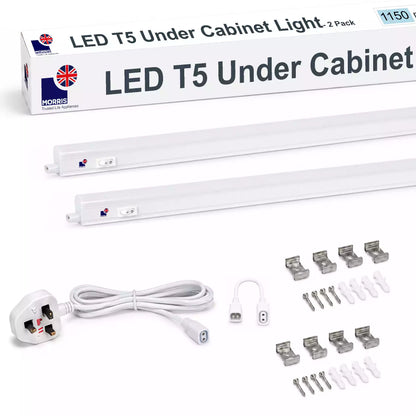 Morris LED Under Cupboard Lighting 1150mm T5 Connectable 3000 or 6500K 1-4 packs