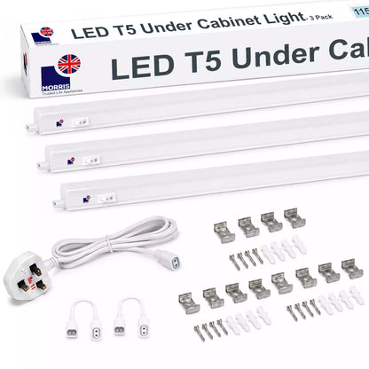Morris LED Under Cupboard Lighting 1150mm T5 Connectable 3000 or 6500K 1-4 packs