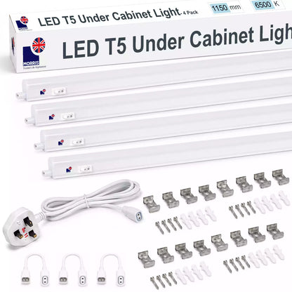 Morris LED Under Cupboard Lighting 1150mm T5 Connectable 3000 or 6500K 1-4 packs