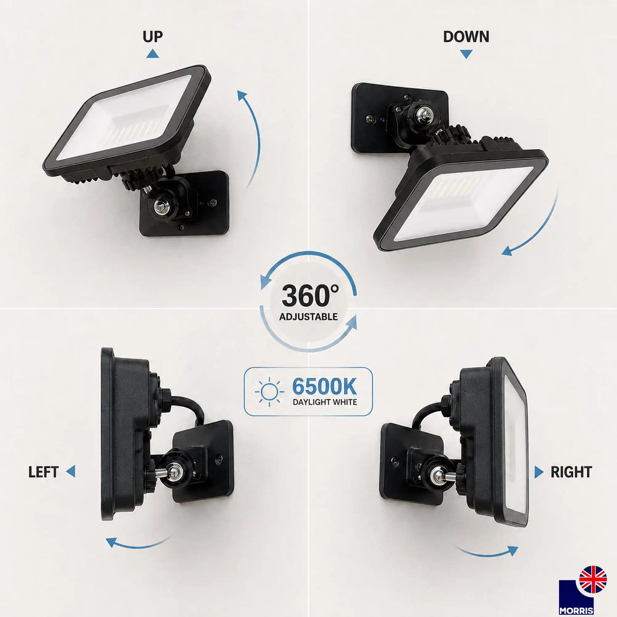 Morris outside lights with sensor 360 degrees rotatable 3