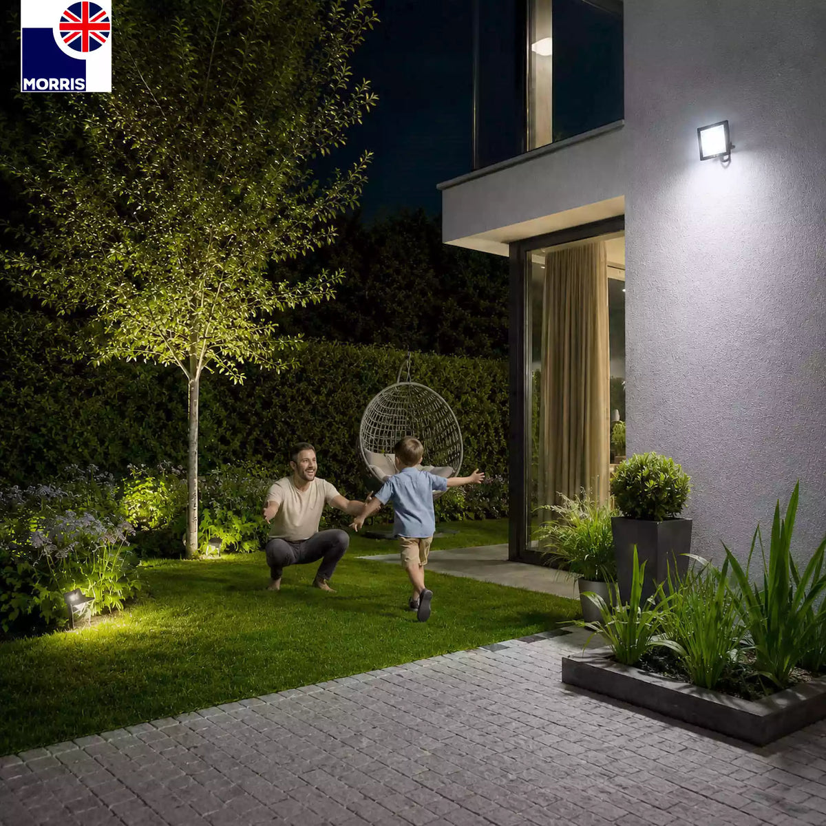 Morris outside lights with sensor 360 degrees rotatable ideal for the garden