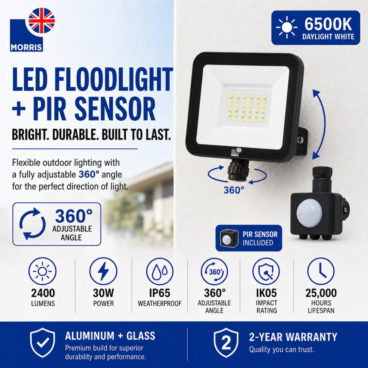 Morris outside lights with sensor specs