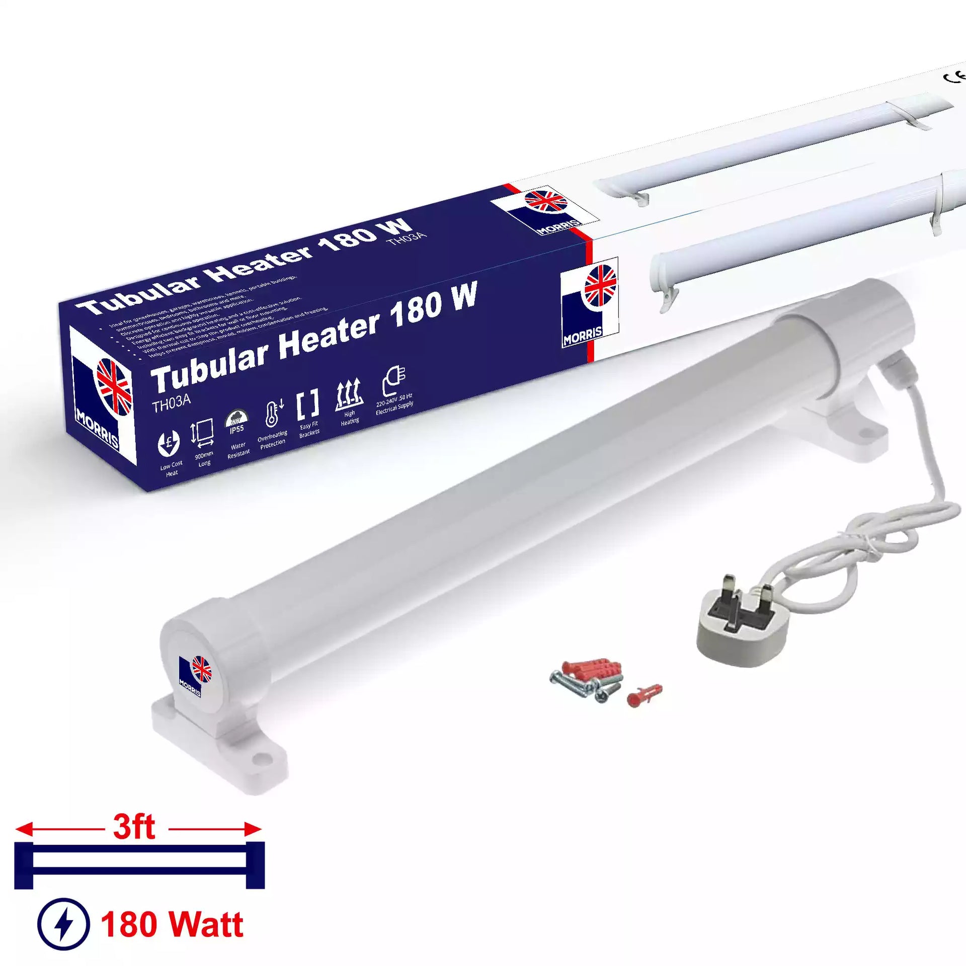 Tubular Heater 3ft 180 Watts ECO Heat Range