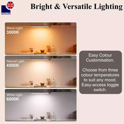 Morris t5 under cabinet lighting 550mm single bright and versatile lighting