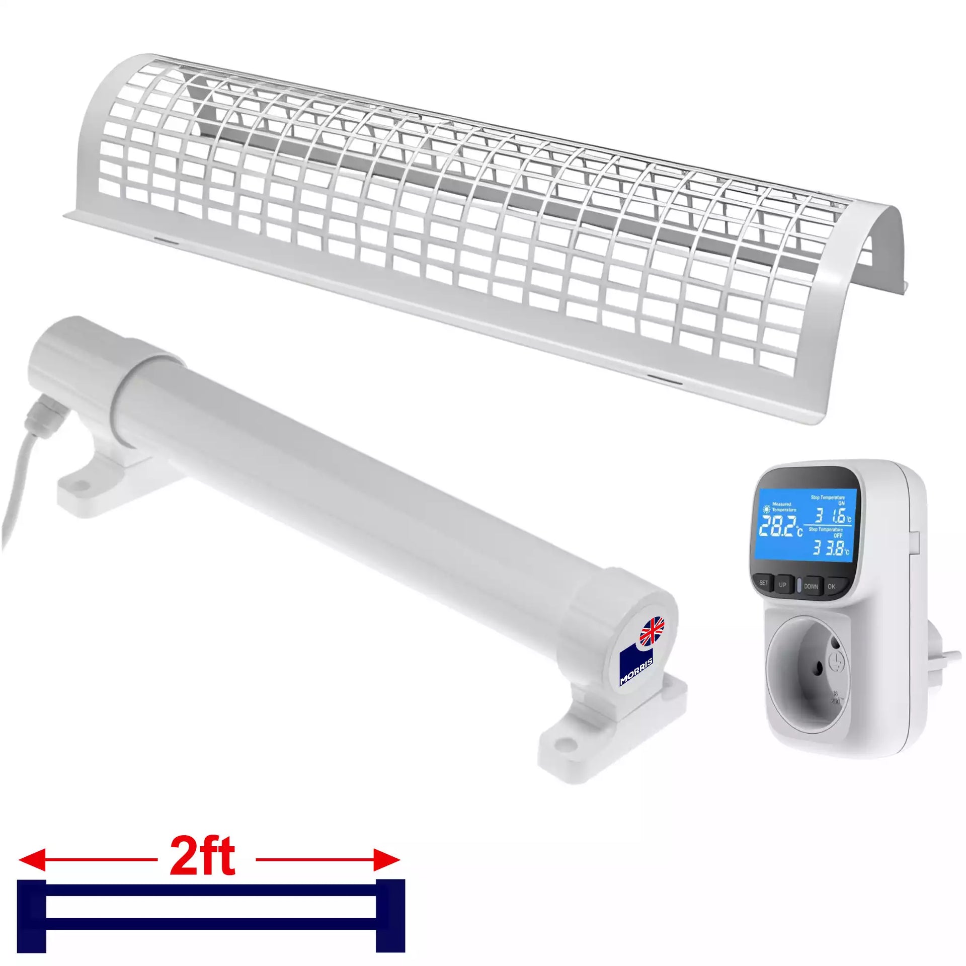 2ft Tube Guard Thermostat Timer Set
