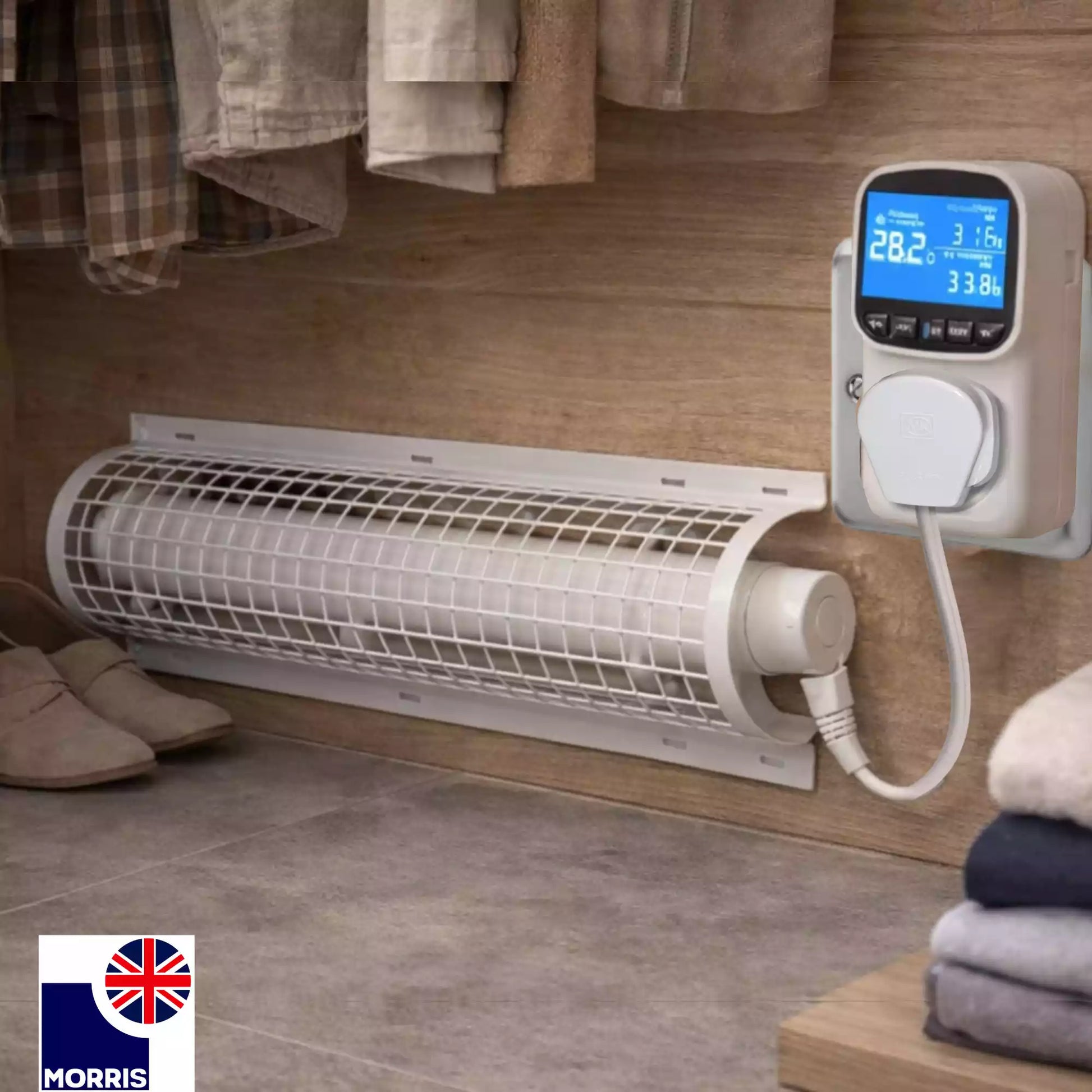 Morris thermo tubular heaters with thermostat and guard 2ft ideal for the wardrobe 