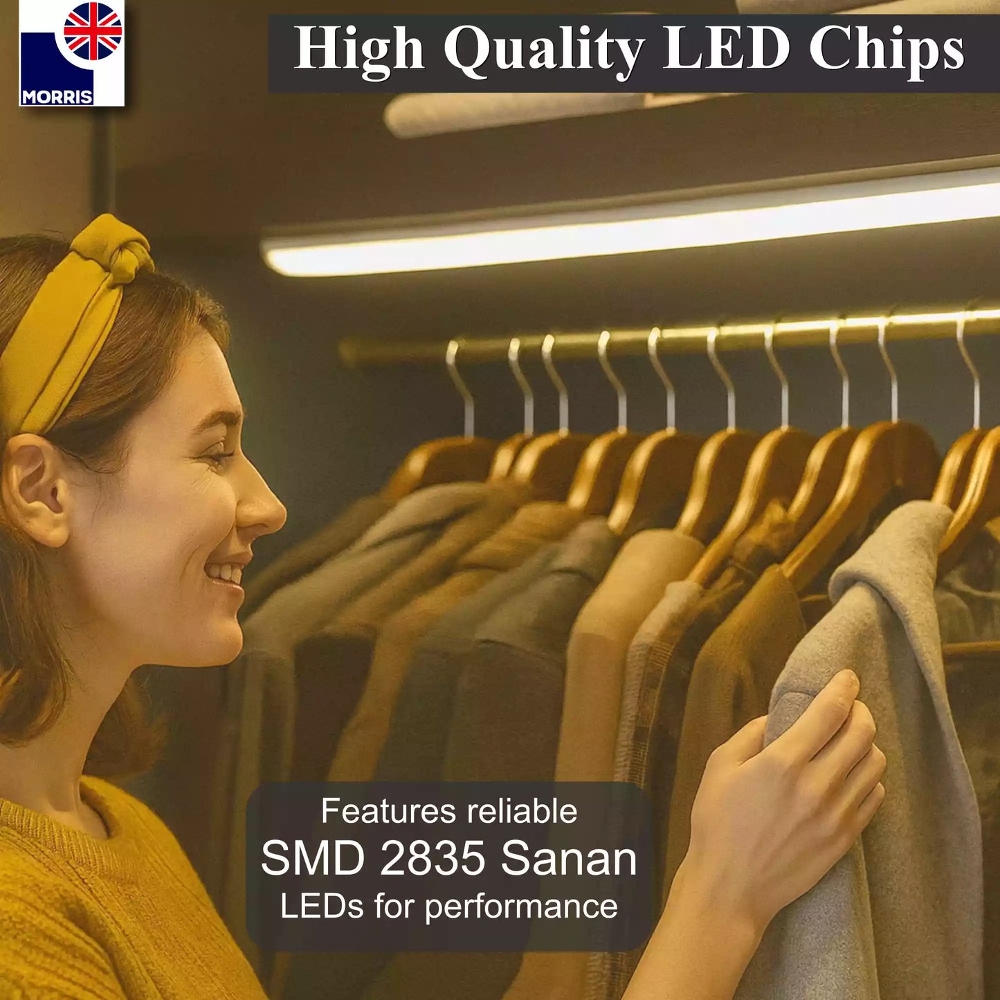 Morris three colour led under cabinet light 1150mm single high quality led chips