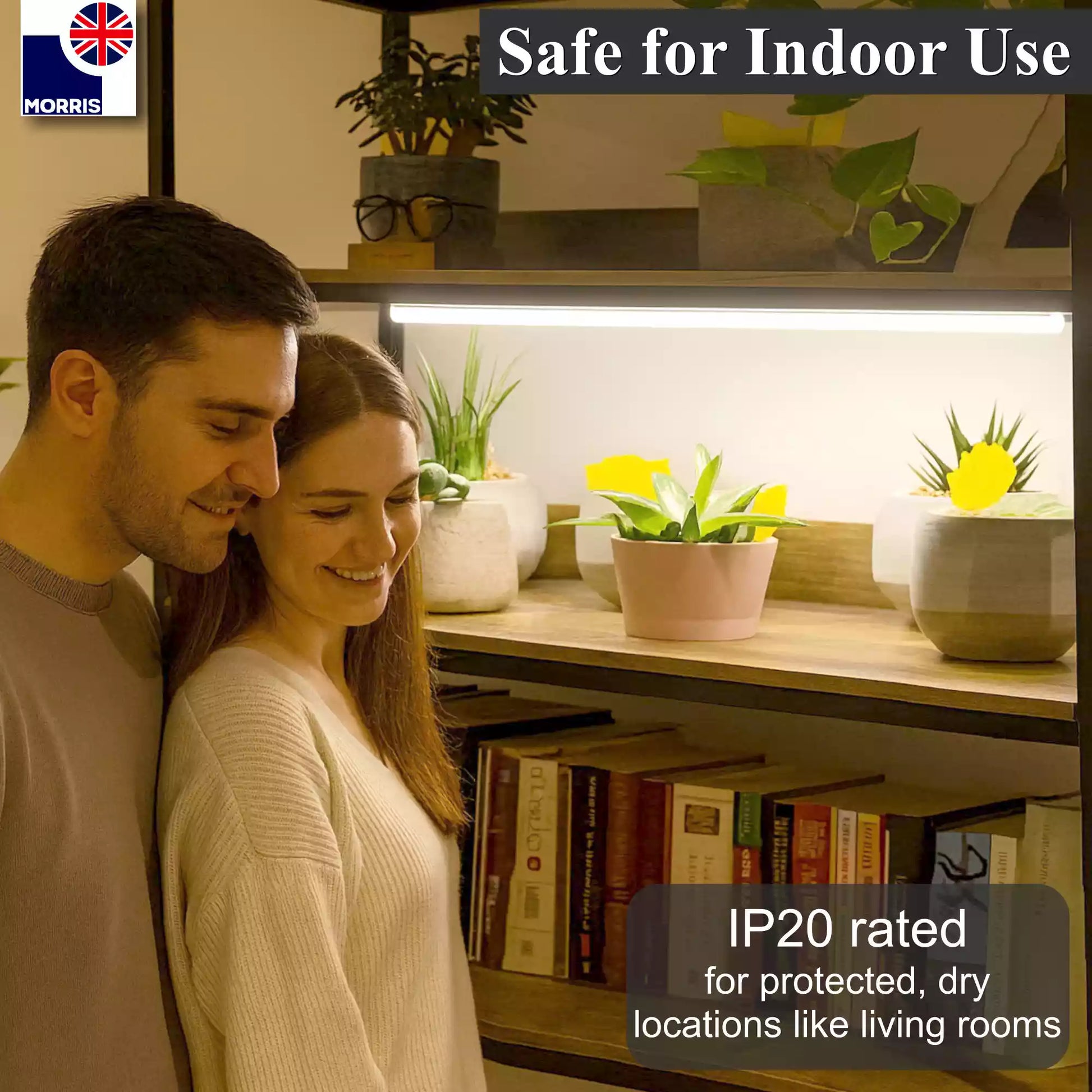 Morris three colour led under cabinet light 1150mm single safe for indoor use