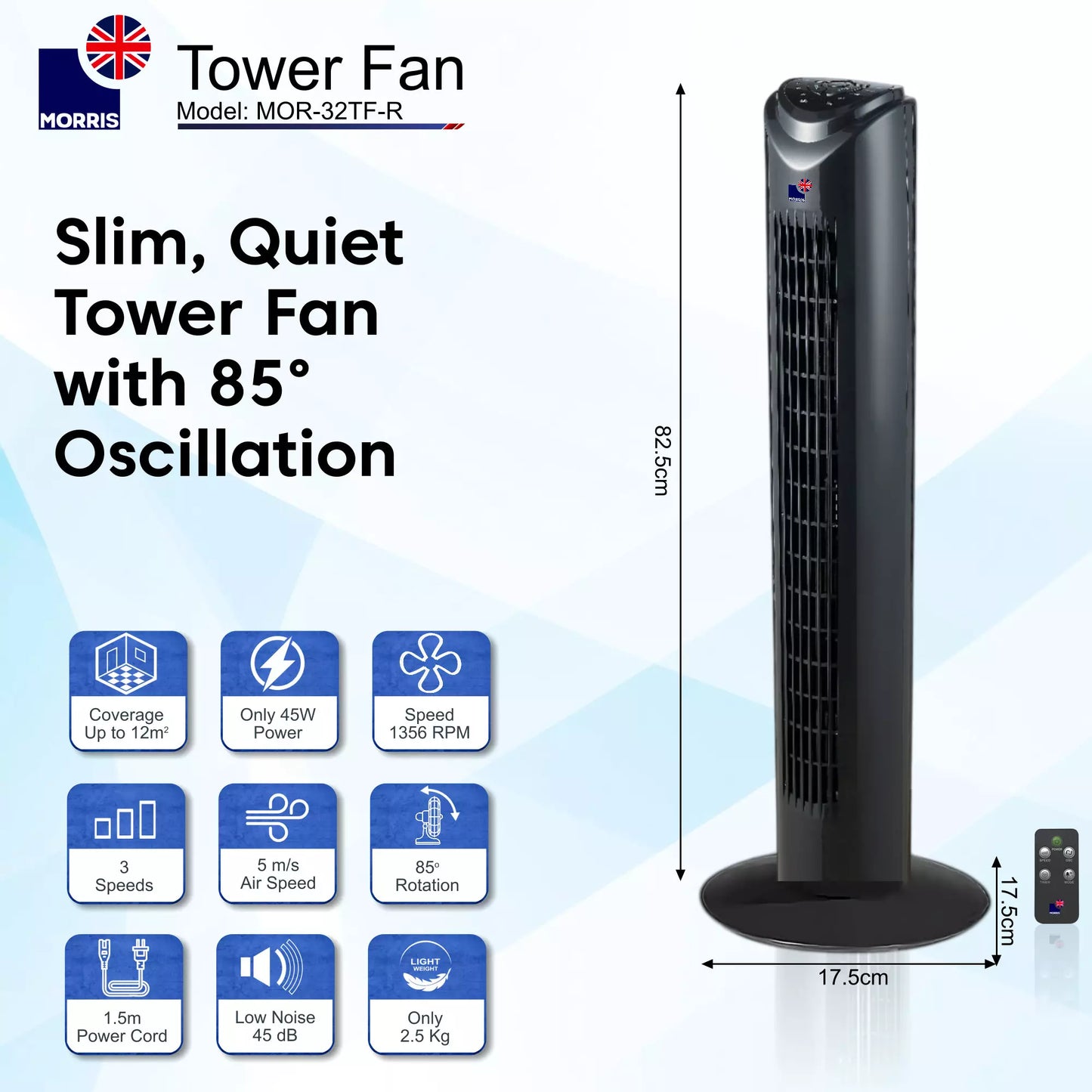Morris tower electric fans specifications