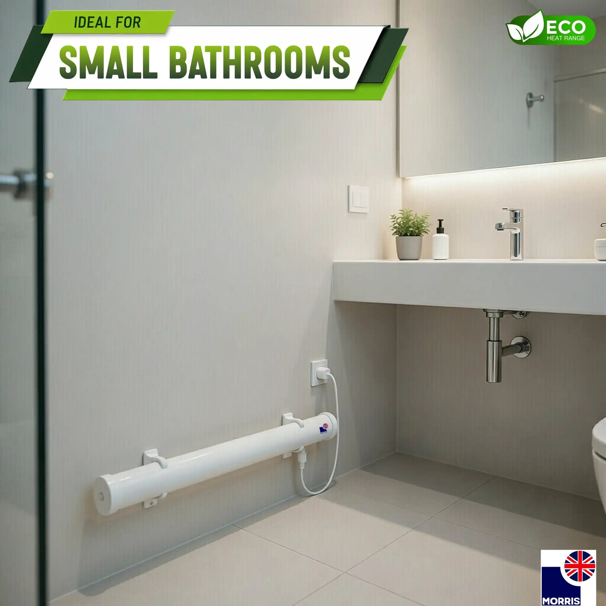 Morris tubular heaters ideal for small bathrooms