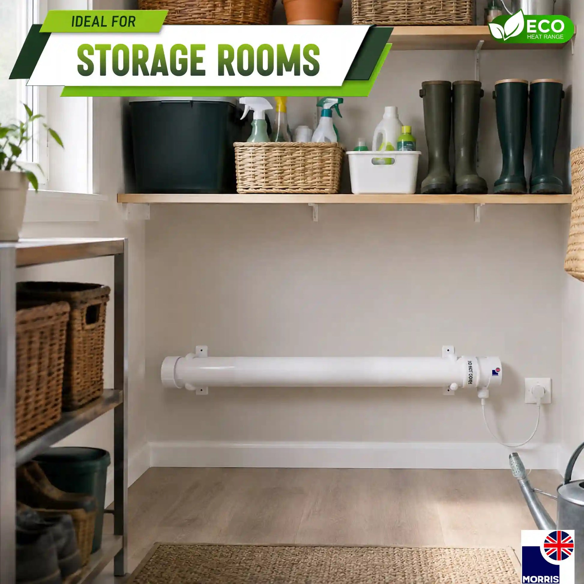 Morris tubular heaters ideal for storage room