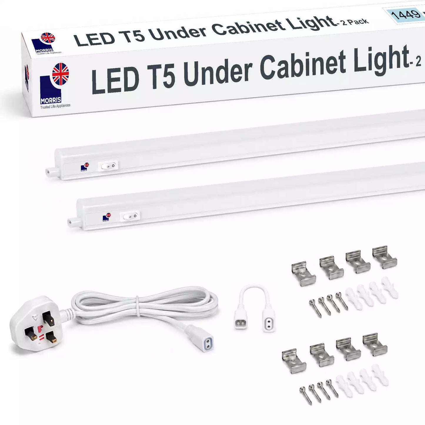 Morris Under Cabinet Lights 1449mm LED T5 Connectable 3000 or 6500K 1-4 packs