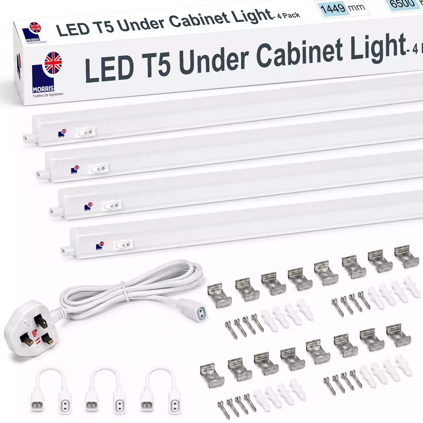 Morris Under Cabinet Lights 1449mm LED T5 Connectable 3000 or 6500K 1-4 packs