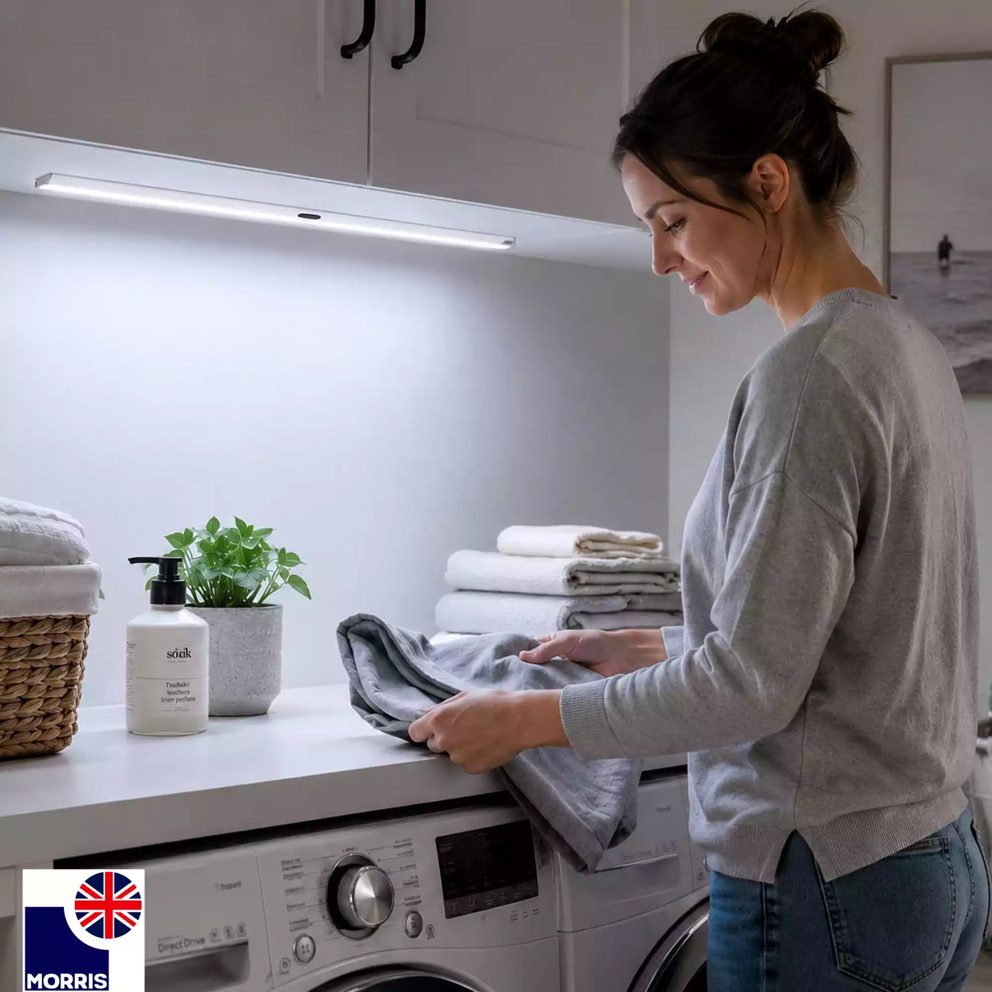 Morris Under Counter Lights Rechargeable Wave Sensor - Stepless Dimming, Ultra-Slim, 120lm, USB-C, Magnetic Mount, 1500mAh Battery