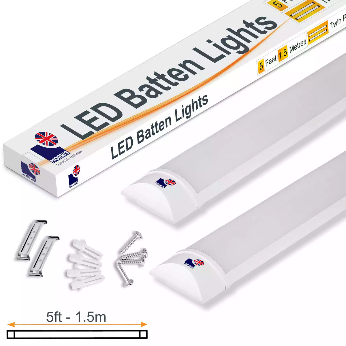 Slimline 5ft Twin LED Batten light Performance Range