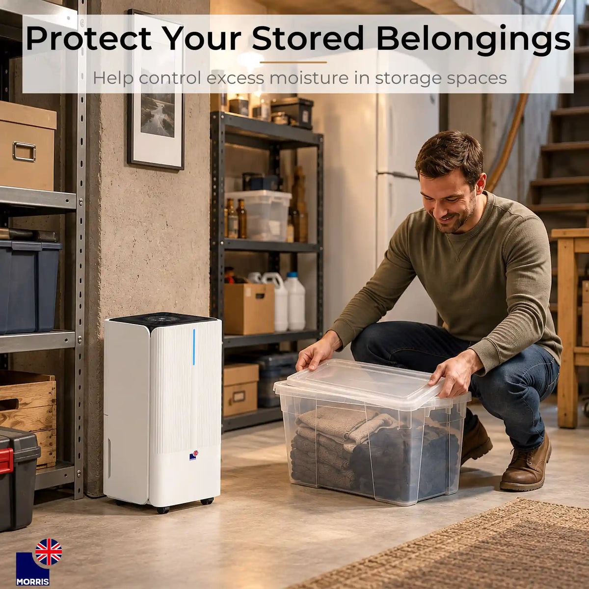 Quiet dehumidifier uk ideal for the basement MOR12L DHE